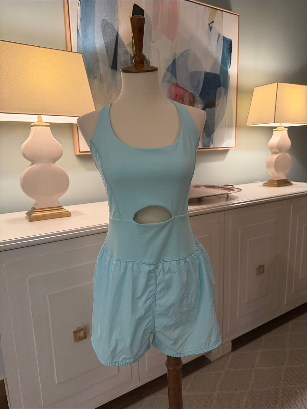 Free People Righteous Runsie -Light aqua Women's Cutout Romper